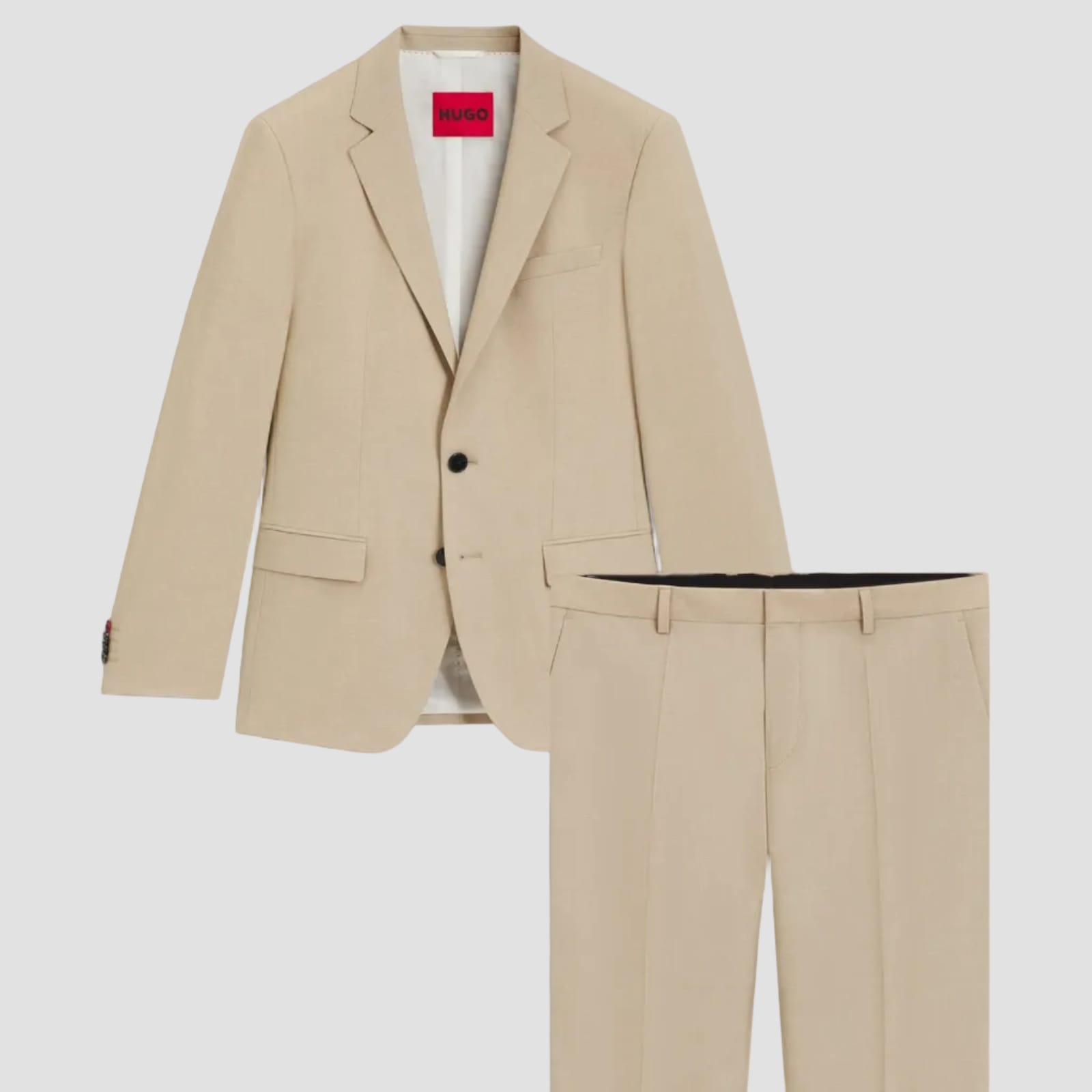 Hugo Modern Fit Karlo Flips Two Piece Suit in Brown