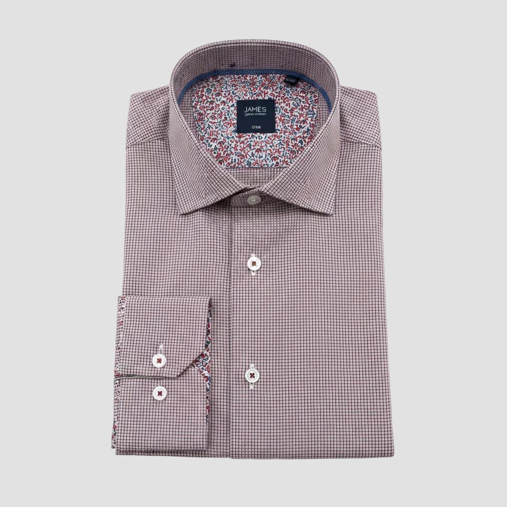 maroon check james adelin shirt