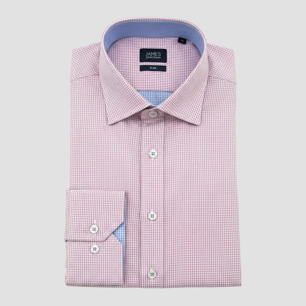 Pink checkered shirt with James Adelin label