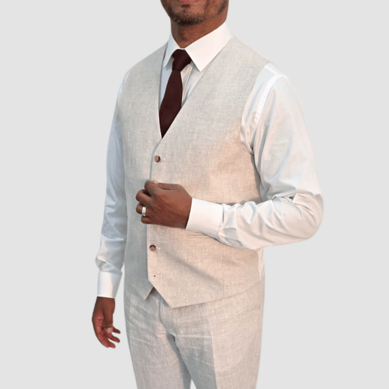 Mens white 2025 linen vest