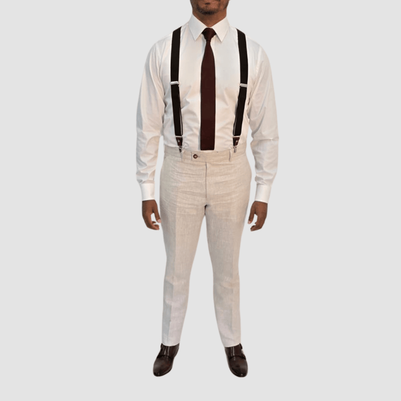 Jenson Slim Fit Marc Linen Suit in Beige