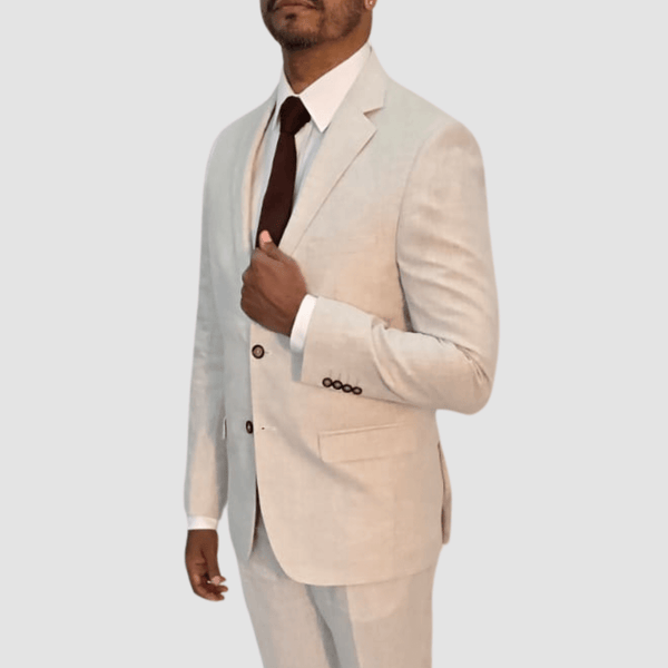 Jenson Slim Fit Marc Linen Suit in Beige