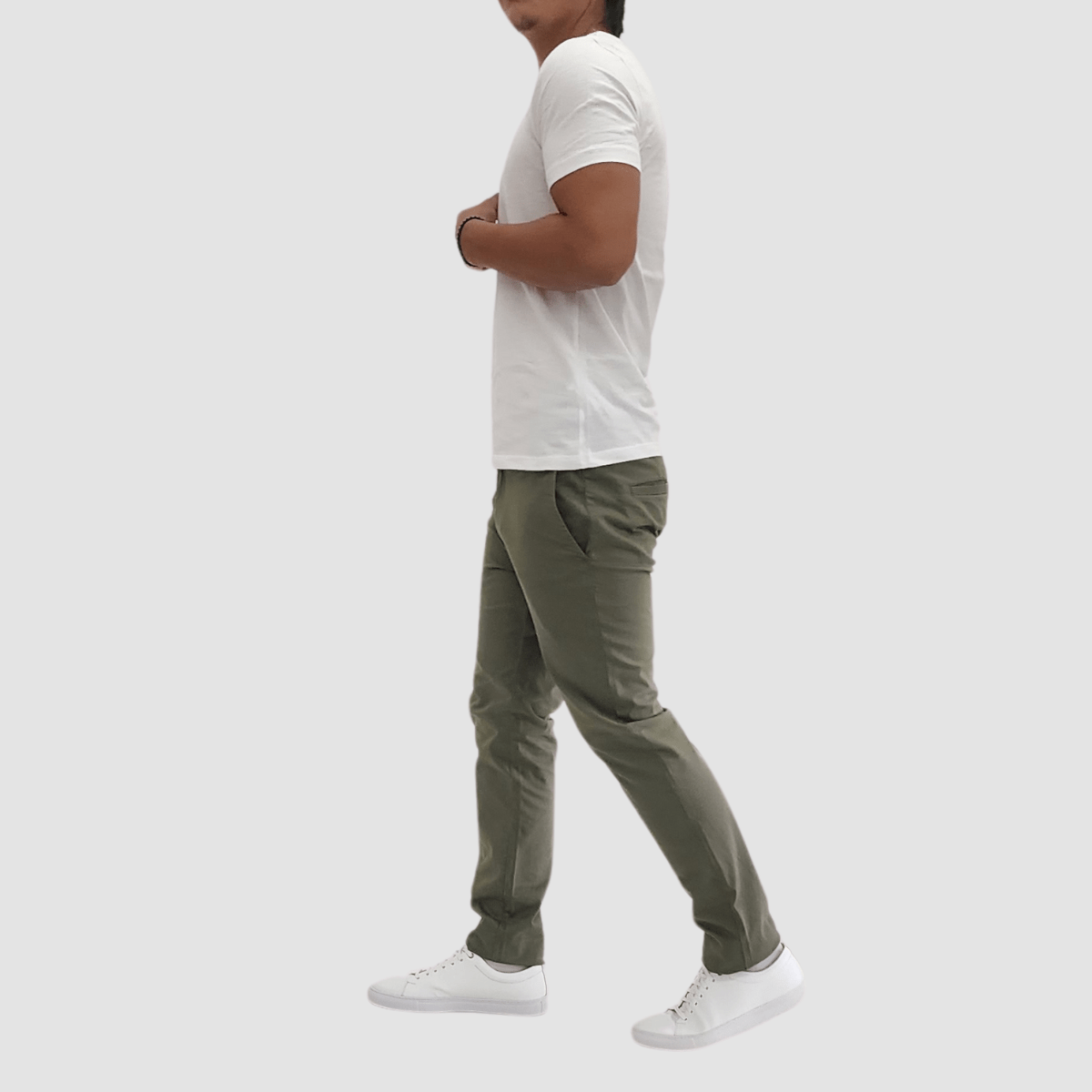 Jenson Slim Fit Jim Chino Pant in Khaki Green