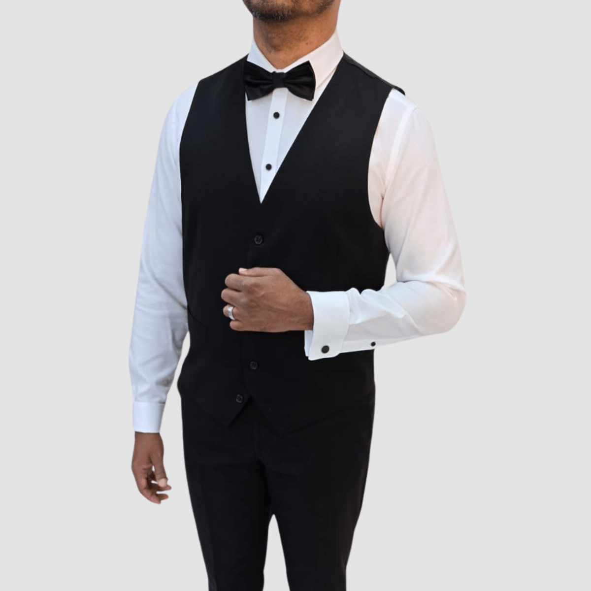 Jenson Mens Slim Fit Penn Vest in Black