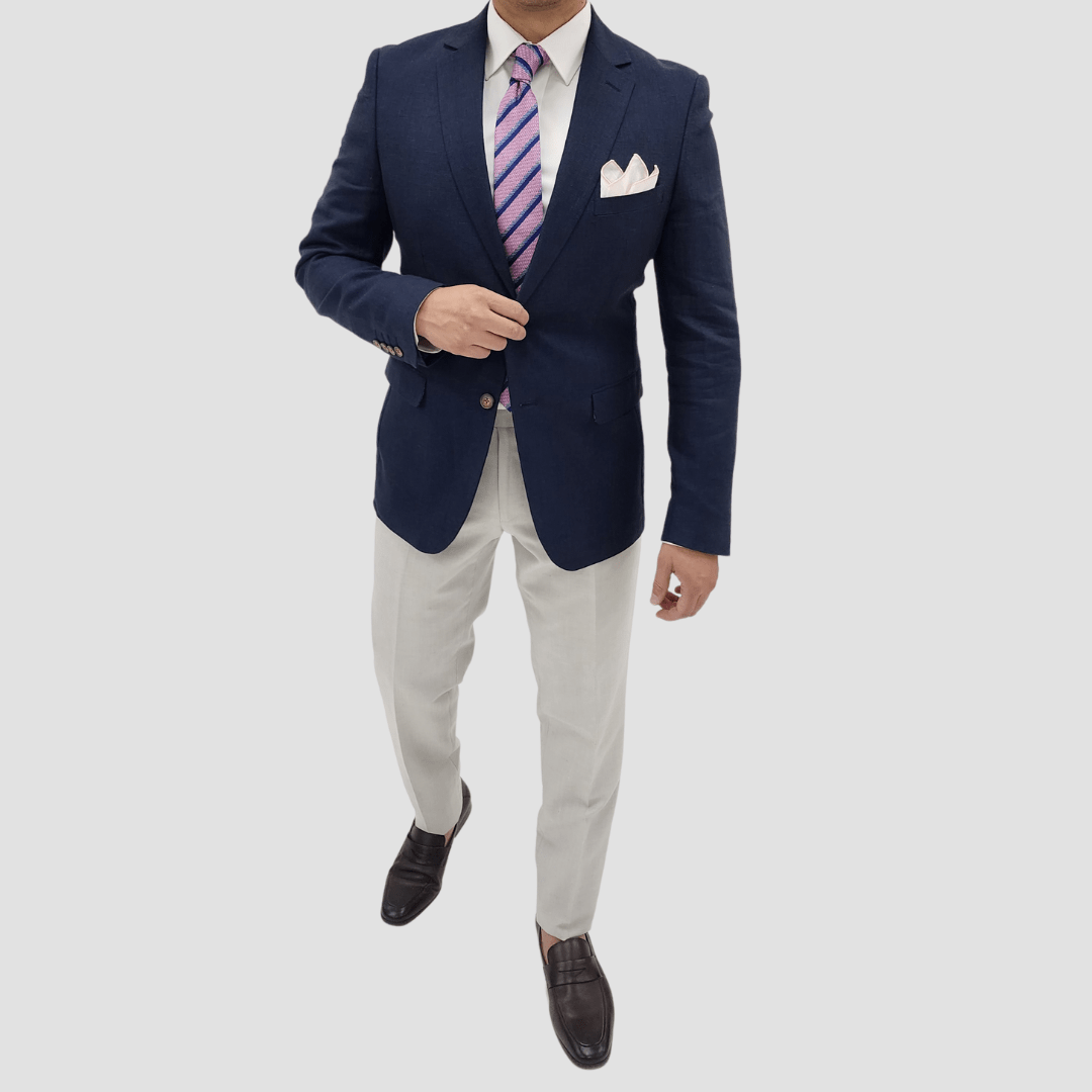 Jenson Mens Slim Fit Rosewood Sports Jacket in Navy