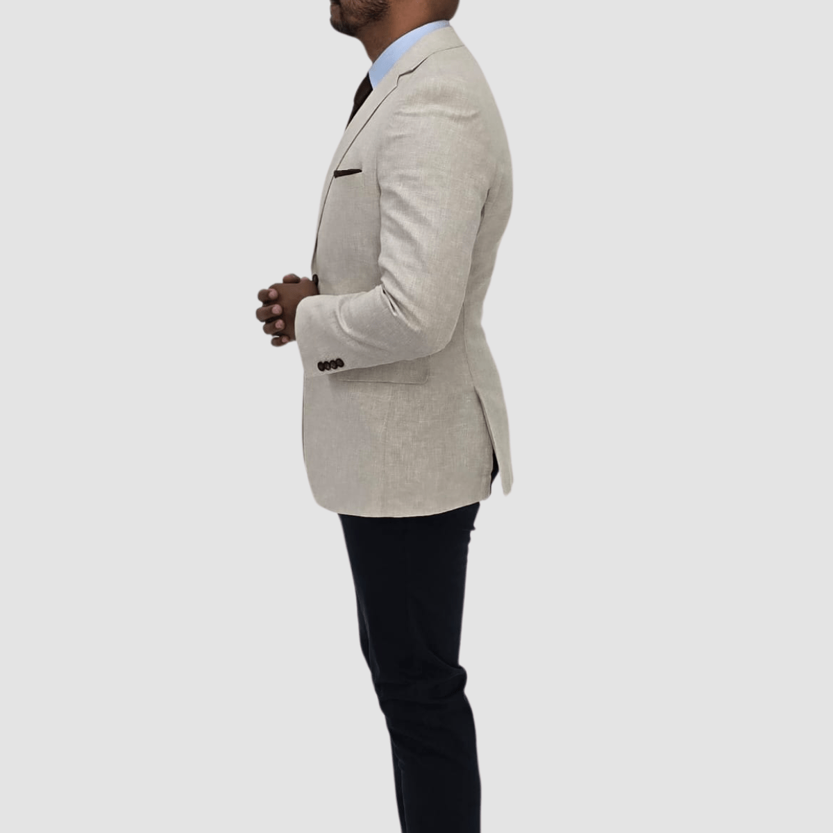 Jenson Mens Slim Fit Rosewood Sports Jacket in Sand