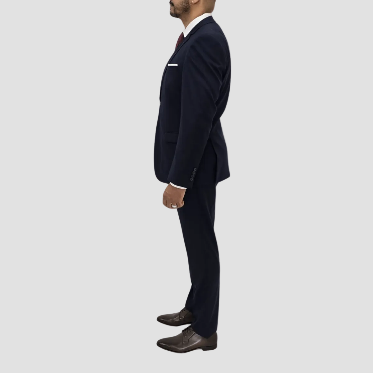 Jenson Slim Fit Penn Trousers in Navy