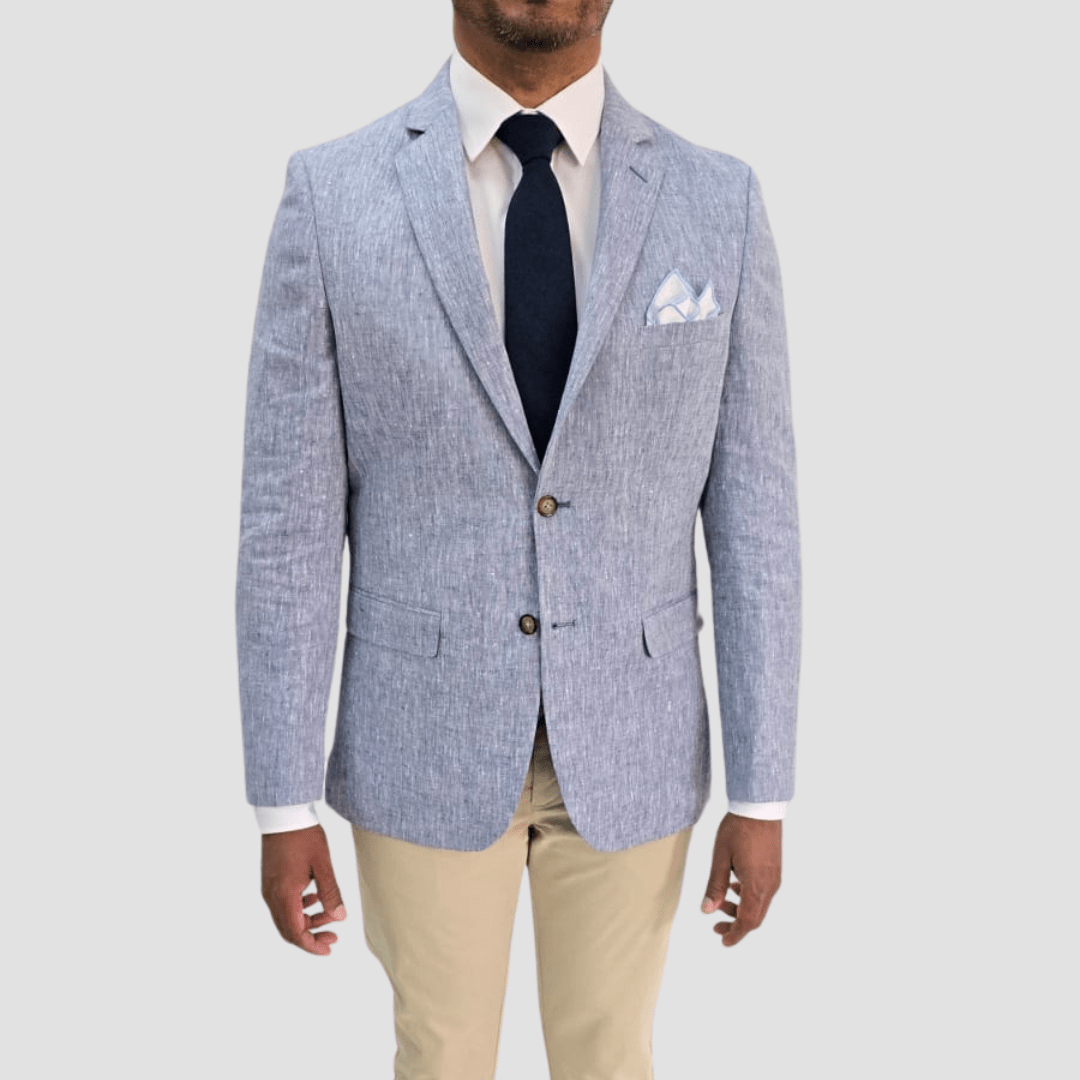 Jenson Mens Slim Fit Peter Linen Sports Jacket in Blue - Mens Suit ...