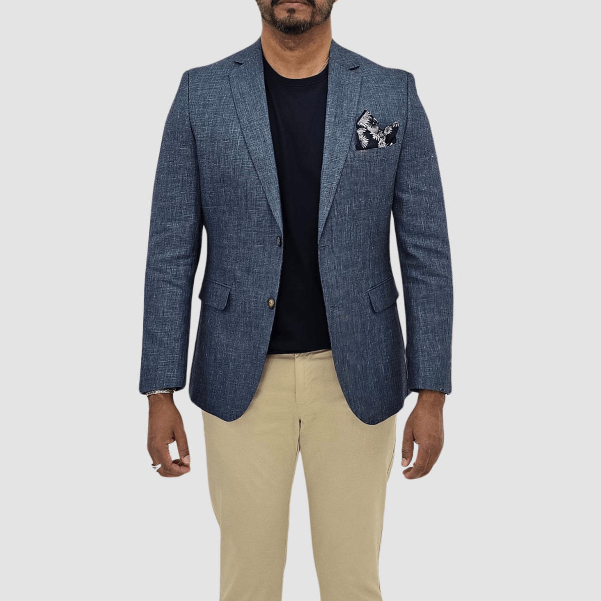 Jenson Mens Slim Fit Rosewood Sports Jacket in Denim Blue