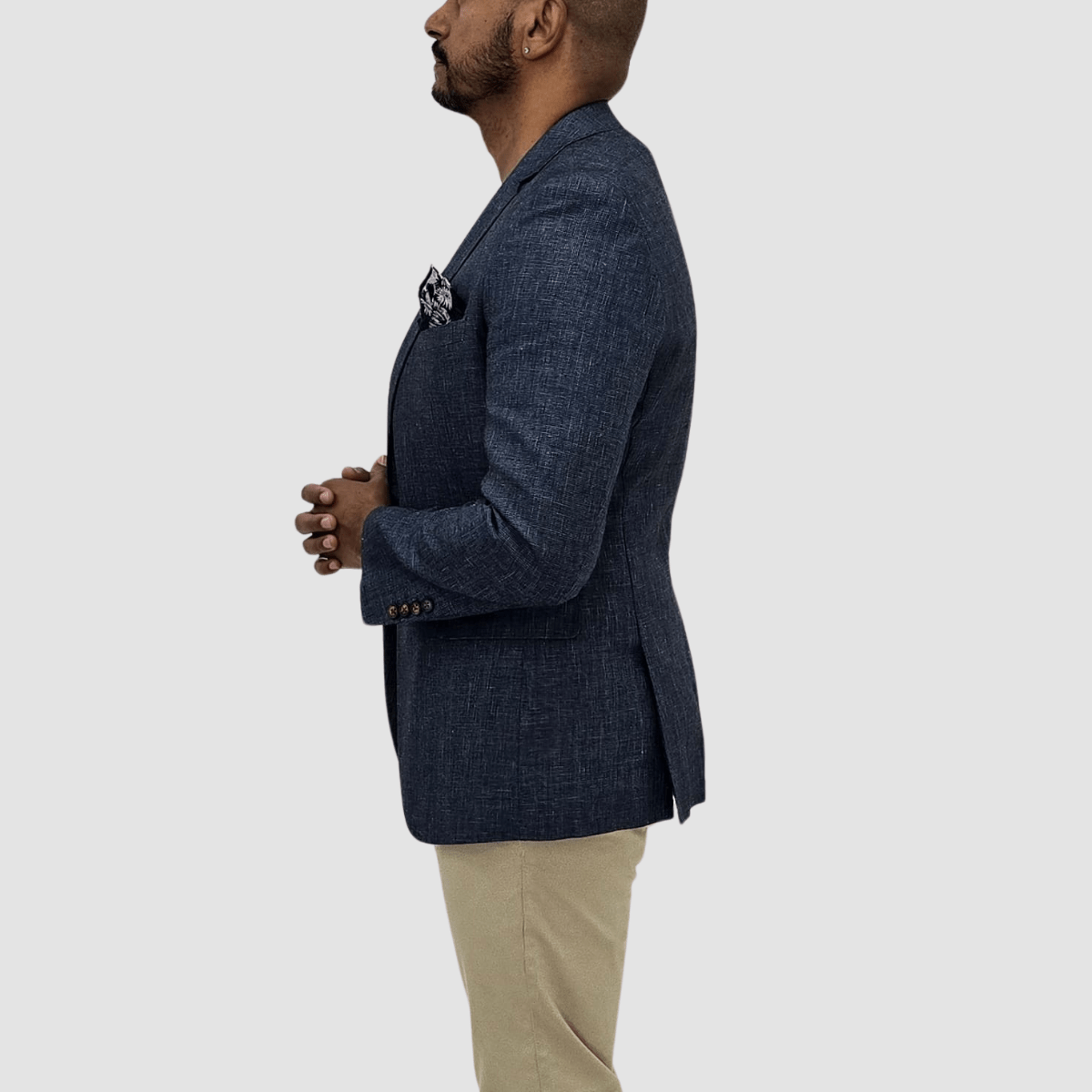 Jenson Mens Slim Fit Rosewood Sports Jacket in Denim Blue