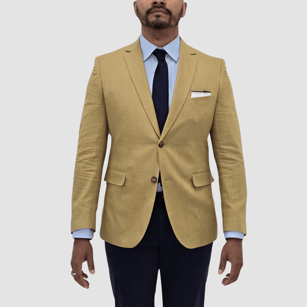 Jenson Mens Slim Fit Rosewood Sports Jacket in Taupe