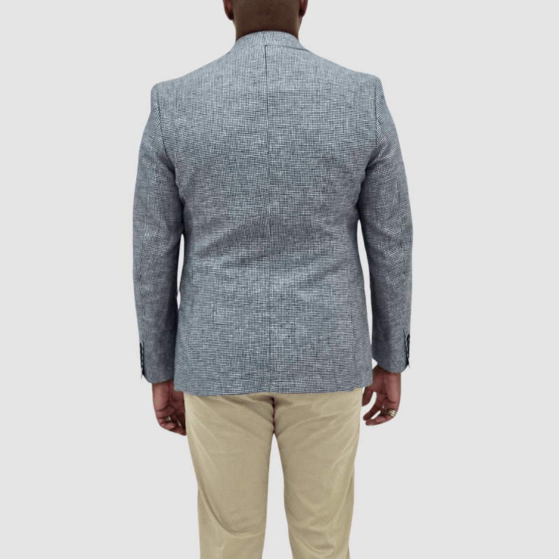 Jenson Mens Slim Fit Rosewood Sports Jacket in Houndstooth Navy