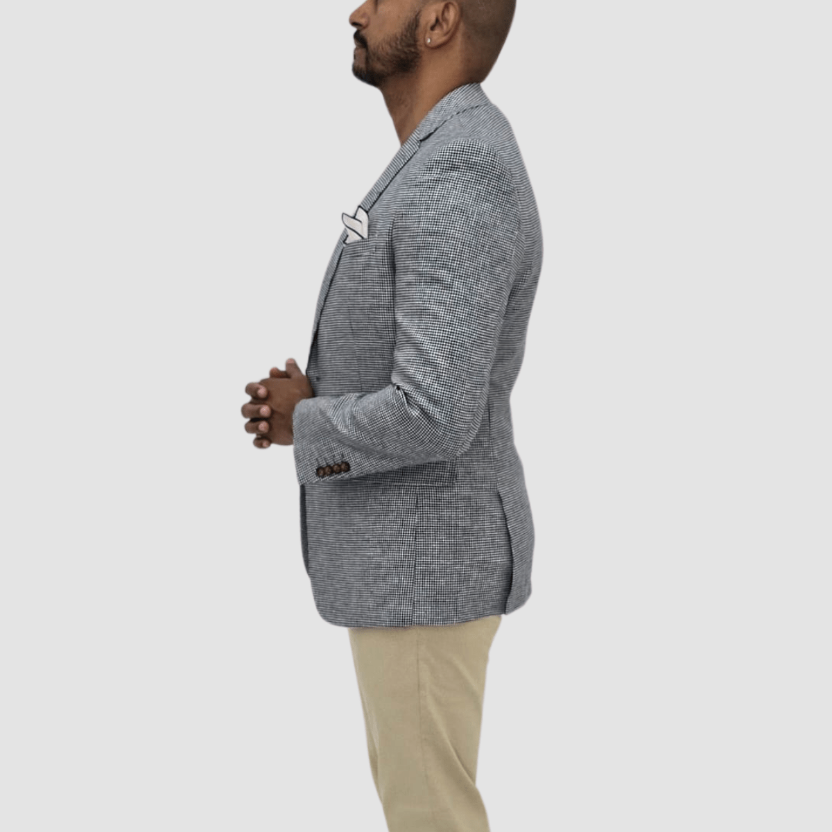 Men's Houndstooth Navy Blue Regular Fit Shirt