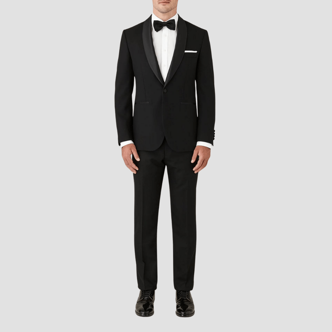 Mens Tuxedo Joe Black slim fit fortress evening tuxedo in black pure