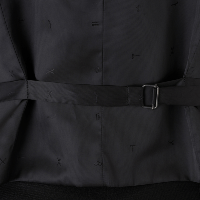 Joe Black slim fit mail vest in black pure wool FCK410