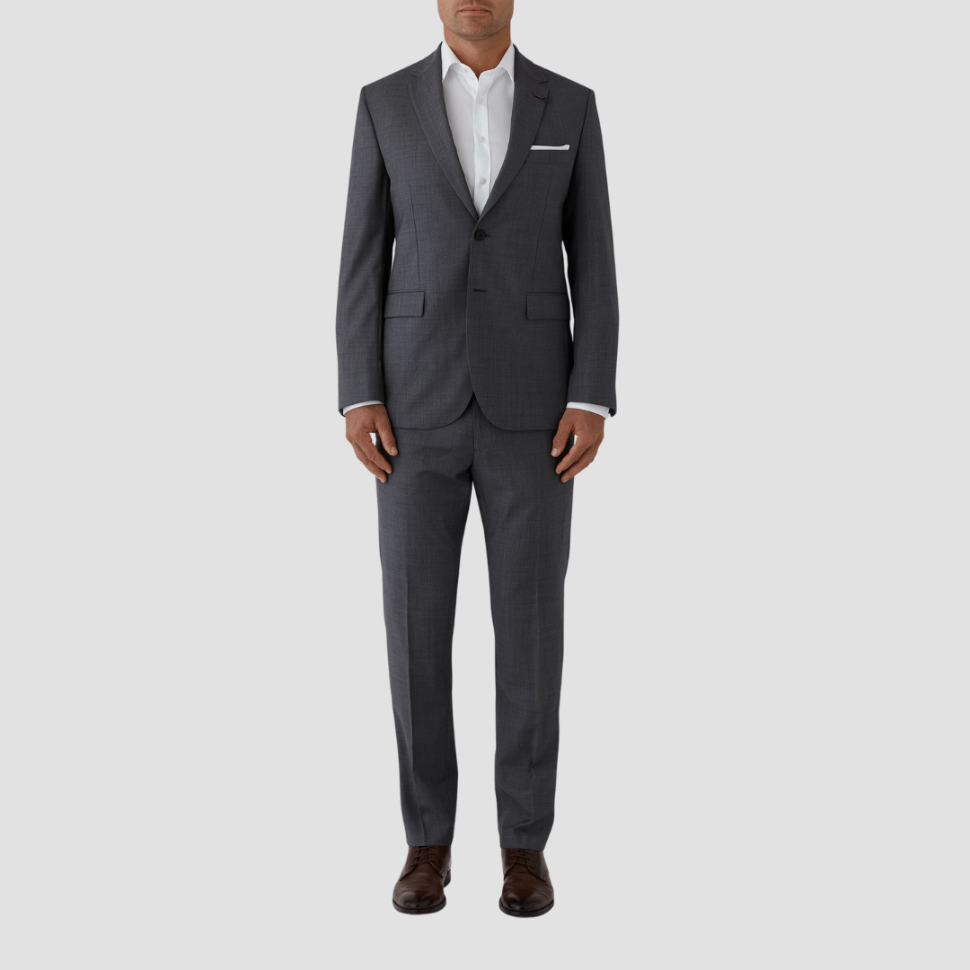 Joe Black slim fit sergeant suit in grey pure wool