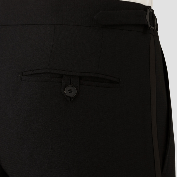 Joe Black tailored fit solidus trouser in black pure wool FCK410