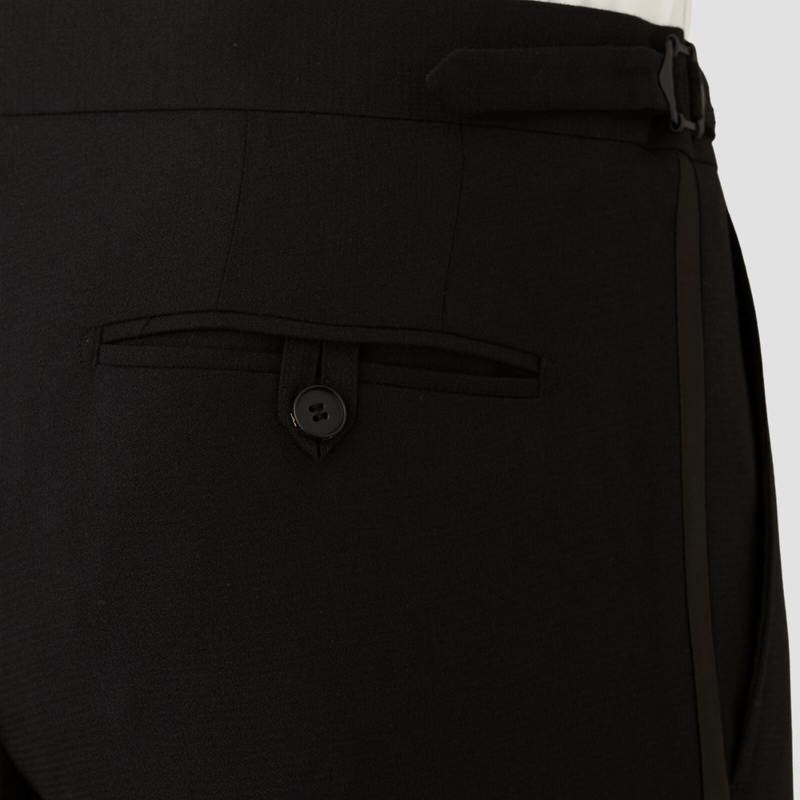 Contemporary Men's Flat Front Modern Fit Trousers, Unhemmed Length, Black |  Simon Jersey
