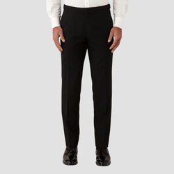 Joe Black tailored fit solidus trouser in black pure wool FCK410