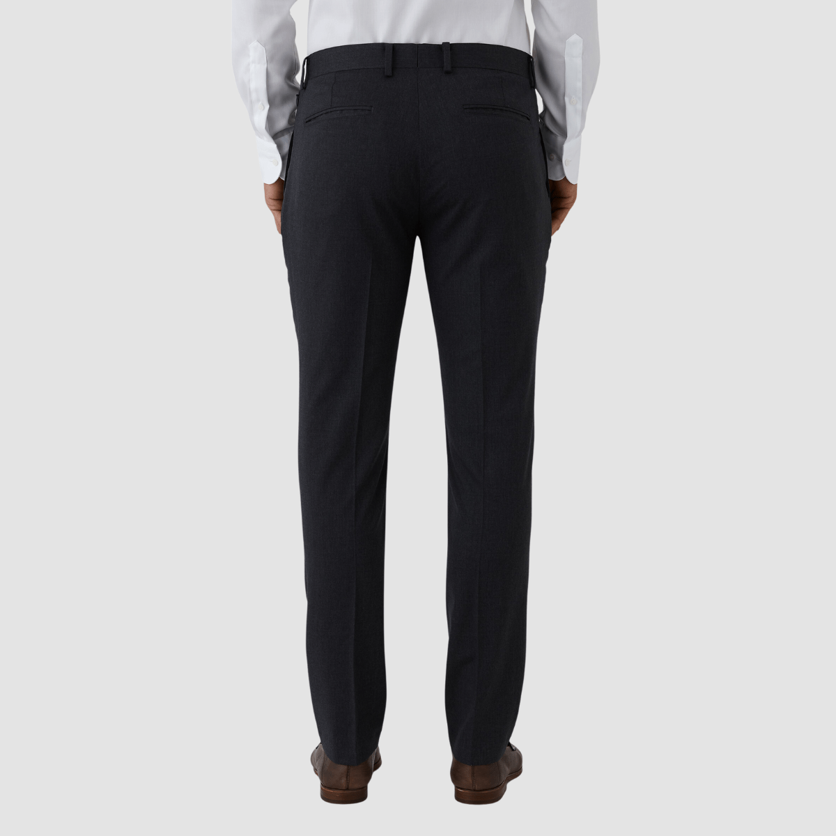 Joe Black slim fit cavalry sports trousers in charcoal wool stretch