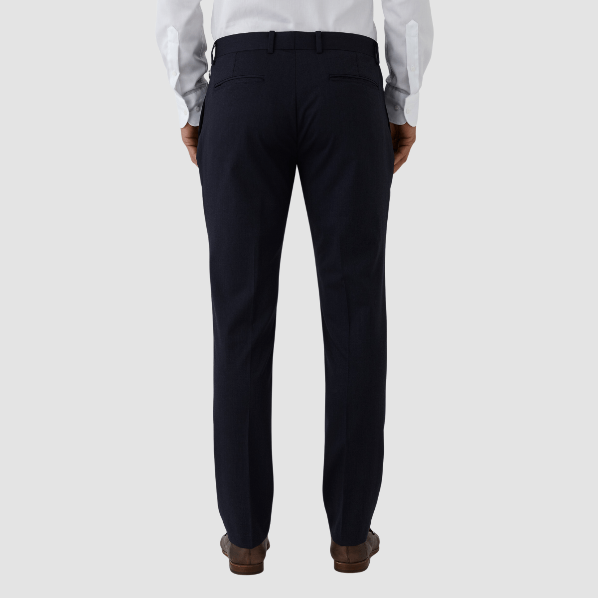 Joe Black slim fit cavalry sports trousers in navy wool stretch