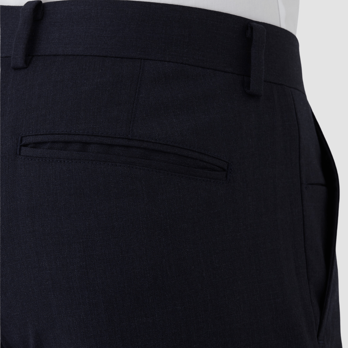 Joe Black slim fit cavalry sports trousers in navy wool stretch