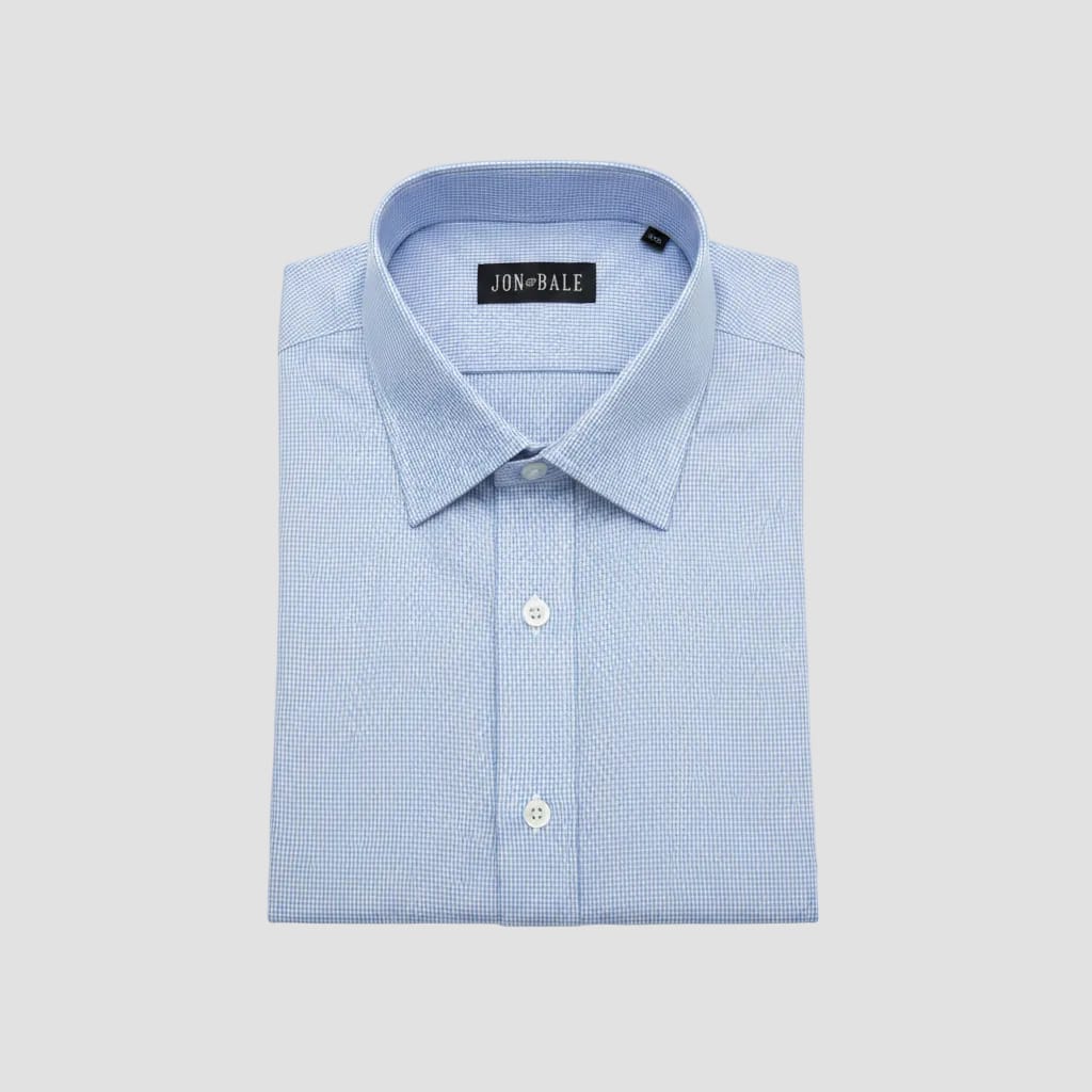 blue check shirt