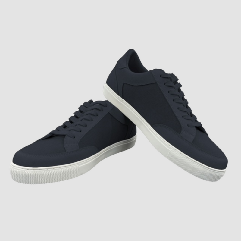 Calmino Mens Lisbon Canvas Sneaker in Navy