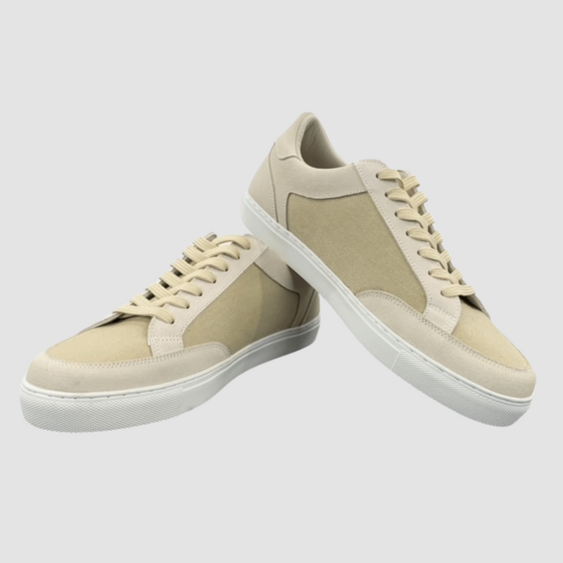 Calmino Mens Lisbon Canvas Sneaker in Sand