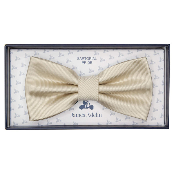 James Adelin Luxury Pure Silk Twill Weave Bow Tie in Dark Ivory