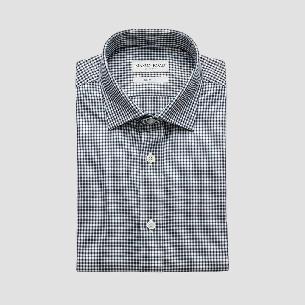 black gingham shirt