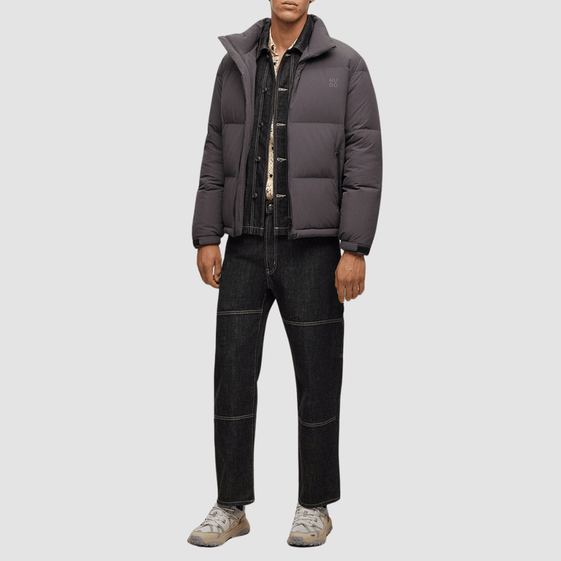 Hugo Boss Biron2341 Puffer Jacket in Grey Mens Suit Warehouse Melbourne