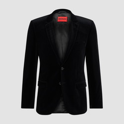 Hugo Boss Super-Slim Fit Arti224J Velvet Jacket in Black