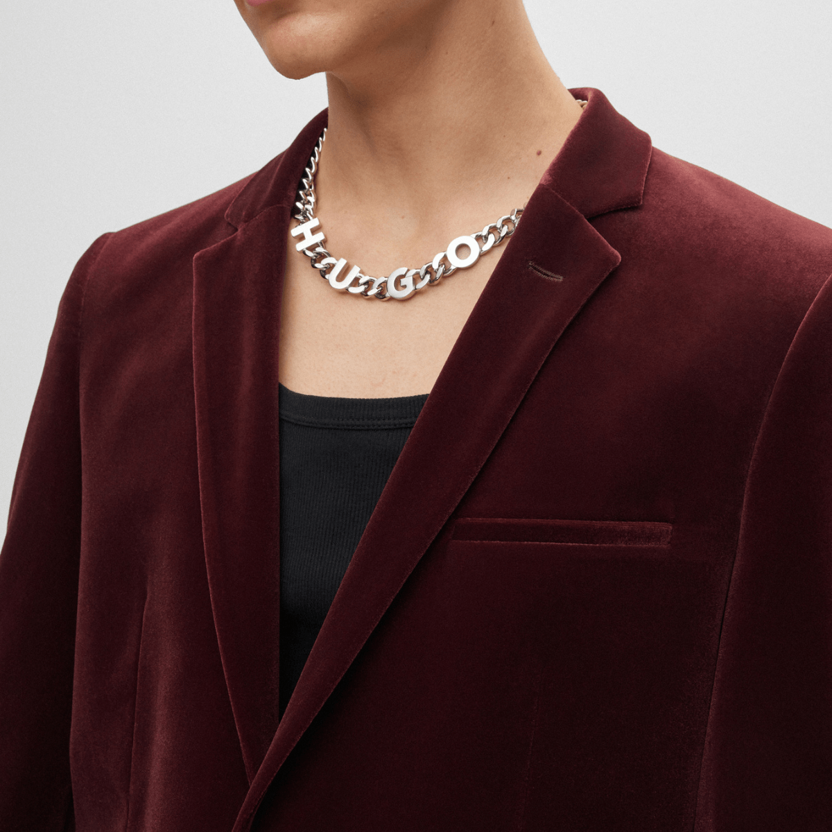 Hugo Boss Super-Slim Fit Arti224J Velvet Jacket in Burgundy