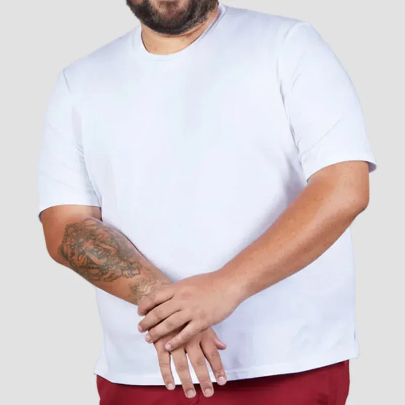 Pure cotton white Sorrento tee by Rembrandt with an original fit that sits naturally on the body.
