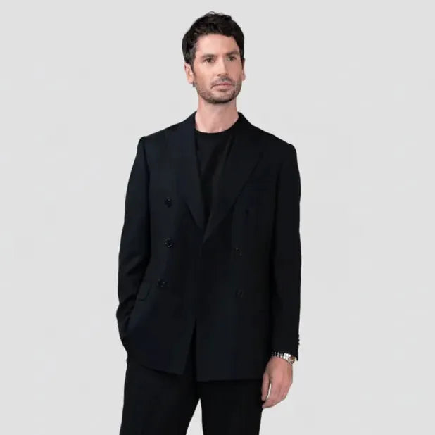 Rembrandt Doppio DB Jacket in Jet Black
