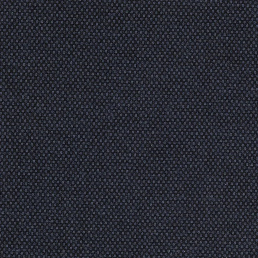 A close-up of a dark navy blue woven fabric texture, showing a fine diagonal pattern.
