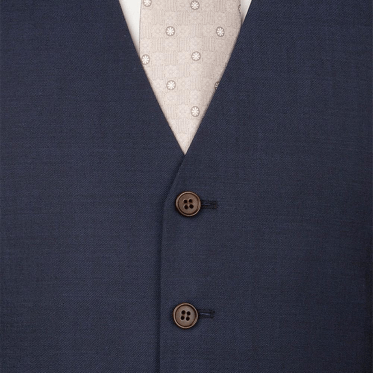 Rembrandt Classic Fit Churchill Suit Vest in Blue Contrast Twill Pure Wool