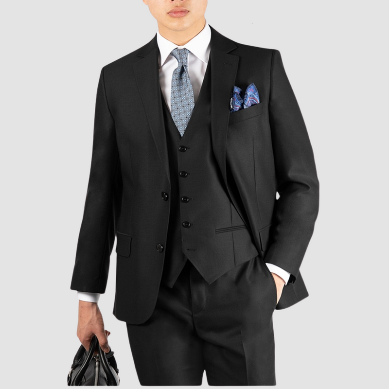 Rembrandt Classic Fit Cooper Suit in Black Pure Wool