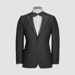 Rembrandt Trace Tuxedo Suit in Black Pure Wool