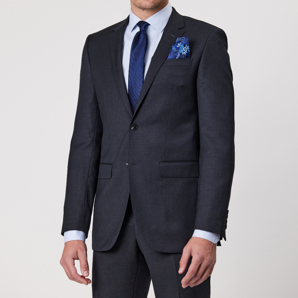 Front view of the Savile Row Tailored Fit Mens Abram Suit in Charcoal B4