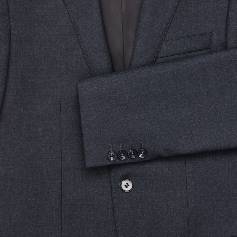 Cuffs and buttons of the Savile Row Tailored Fit Mens Abram Suit in Charcoal B4