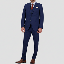 designer oleg cassini wedding dresses Mens Suits | Savile Row Tailored Fit Mens Abram Survivor Suit Denim Blue  Wool Blend – Mens Suit Warehouse