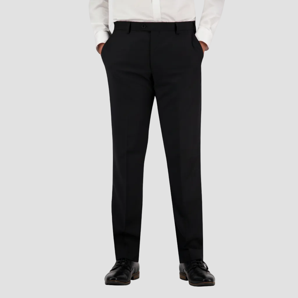 Black classic fit performance suit trouser by Savile Row.
