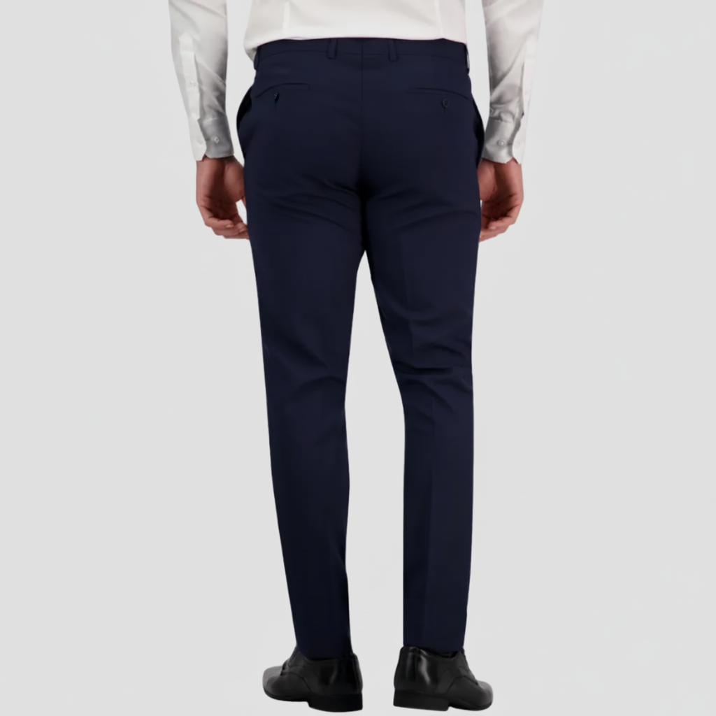 Navy slim fit performance suit trouser by Savile Row.