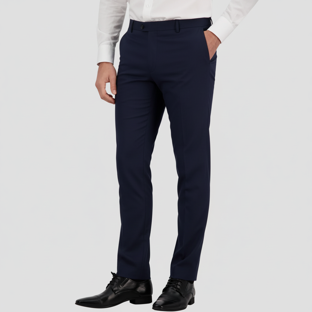 Navy slim fit performance suit trouser by Savile Row.