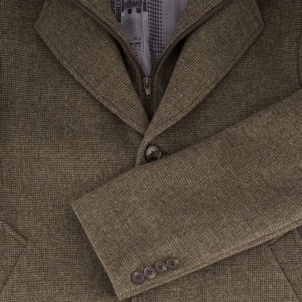 Savile Row Mens Jared Coat in Brown Wool Cashmere Blend