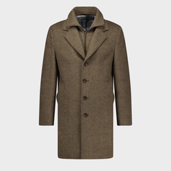 Savile Row Mens Jared Coat in Brown Wool Cashmere Blend