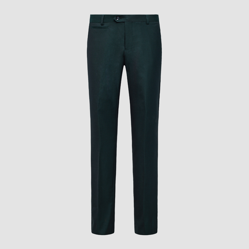 Front view of the Savile Row Tailored Fit Mens Jesse Trouser in Green Pure Wool