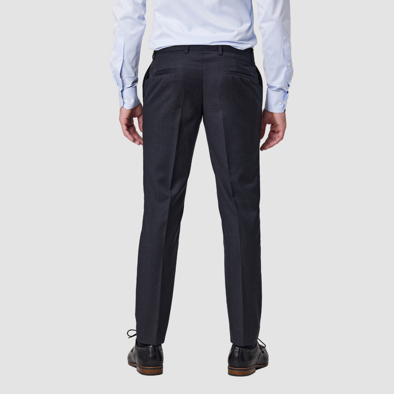 Back view of the Savile Row Slim Fit Mens Jesse Trouser in Charcoal B4